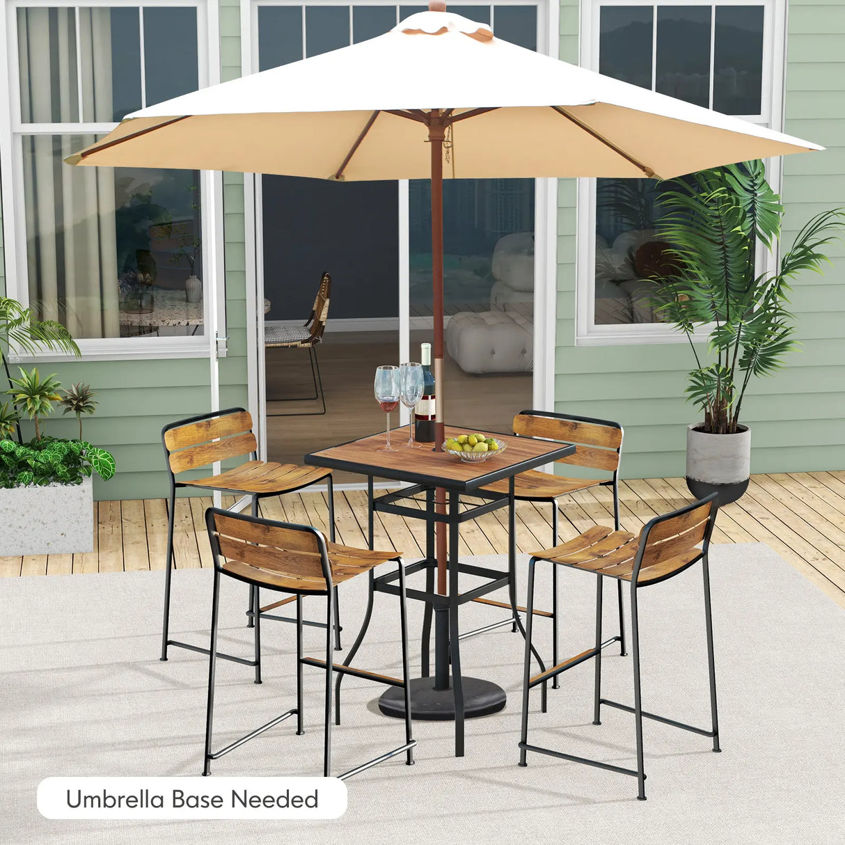 27.5 Inches Patio Bar Table for Garden Backyard Poolside