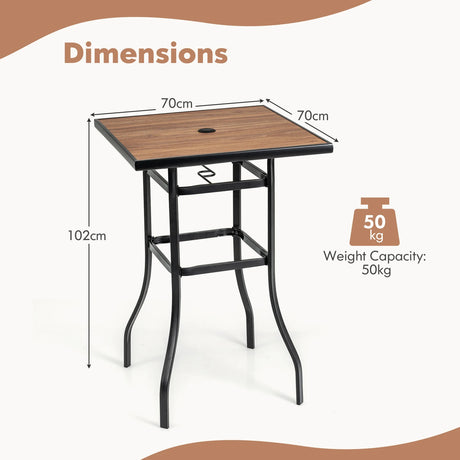 27.5 Inches Patio Bar Table for Garden Backyard Poolside