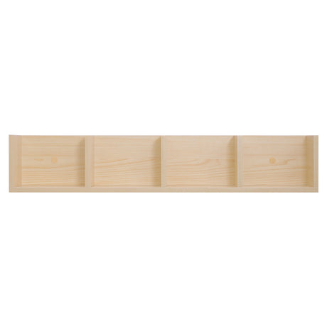HOMCOM Wall Mount 84 CD / 56 DVD/Blu-ray/ Media Storage Rack 4 Cubes, Wooden Shelf Organiser Unit Bookcase Display, Set of 2, Natural Wood Finish