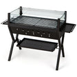 Barbecue Charcoal Grills with Wind Guard Seasoning Racks-Black