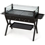 Barbecue Charcoal Grills with Wind Guard Seasoning Racks-Black