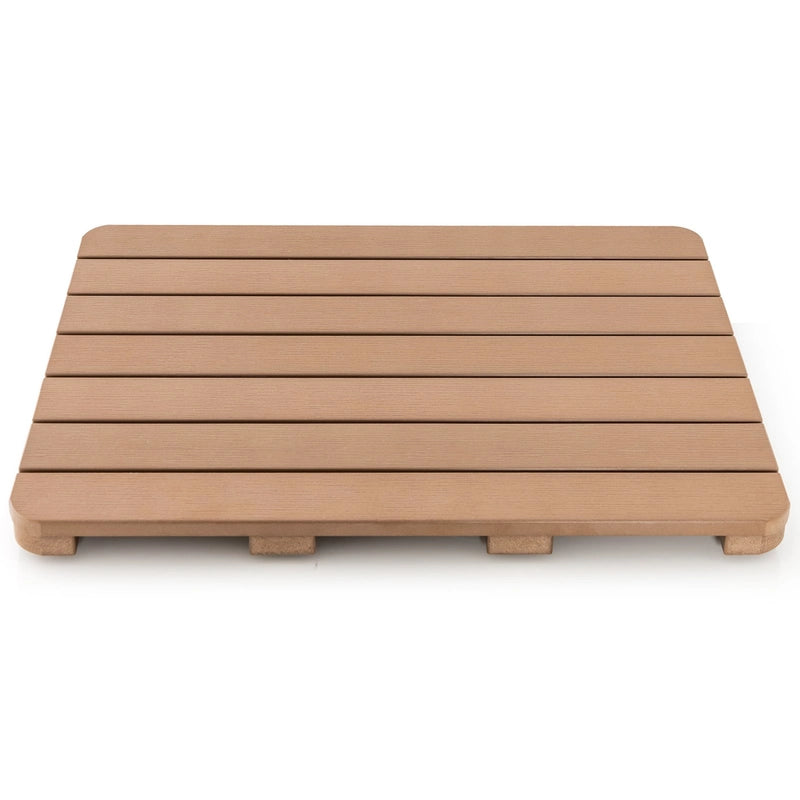 Waterproof HIPS Bath Spa Shower Mat with Non Slip Foot Pads-Brown