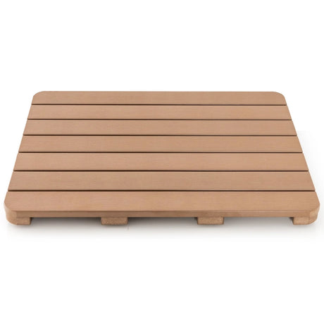Waterproof HIPS Bath Spa Shower Mat with Non Slip Foot Pads-Brown