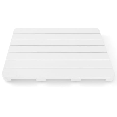 Waterproof HIPS Bath Spa Shower Mat with Non Slip Foot Pads-White