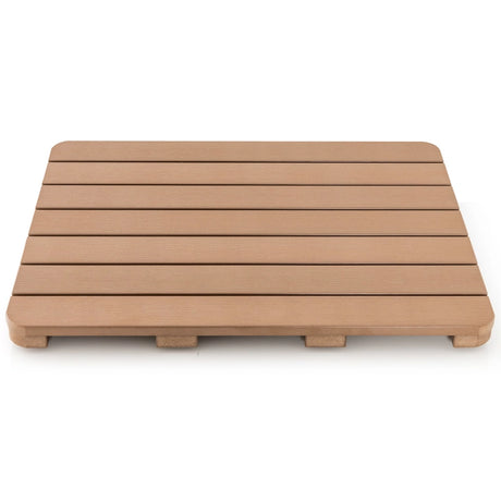 Waterproof HIPS Spa Shower Mat for Bathroom with Non Slip Foot Pads-Brown