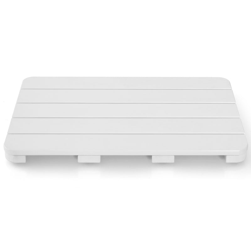 Waterproof HIPS Spa Shower Mat for Bathroom with Non Slip Foot Pads-White