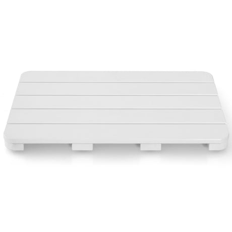 Waterproof HIPS Spa Shower Mat for Bathroom with Non Slip Foot Pads-White