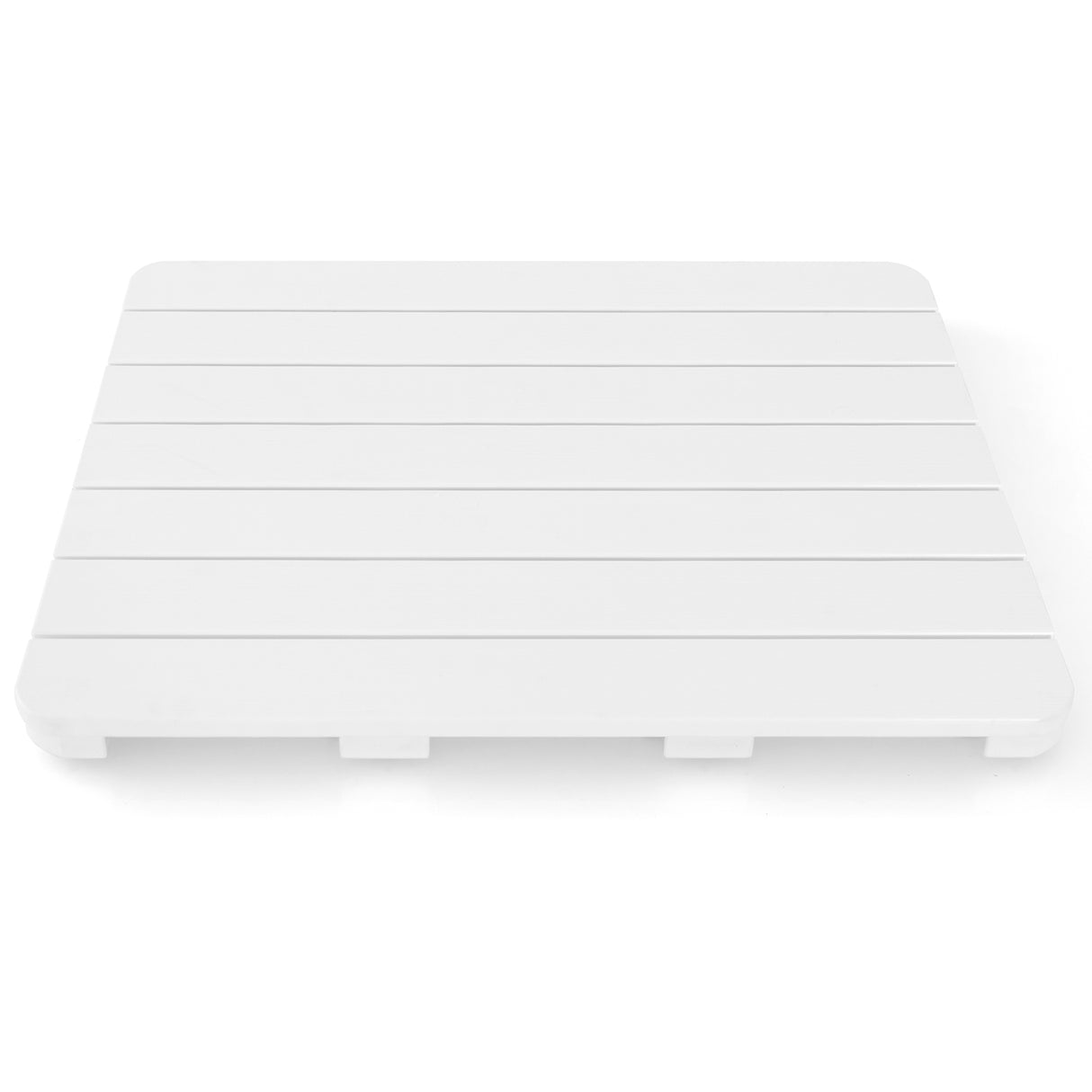 Waterproof HIPS Bath Spa Shower Mat with Non Slip Foot Pads-White