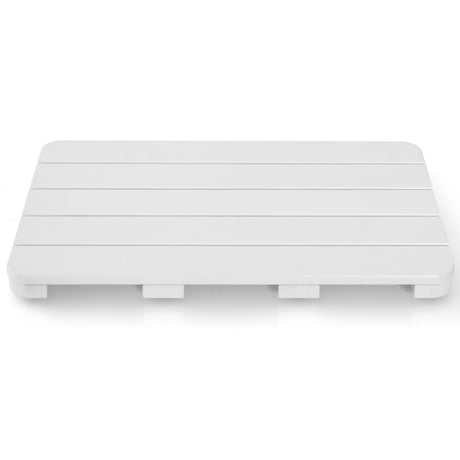 Waterproof HIPS Spa Shower Mat for Bathroom with Non Slip Foot Pads-White