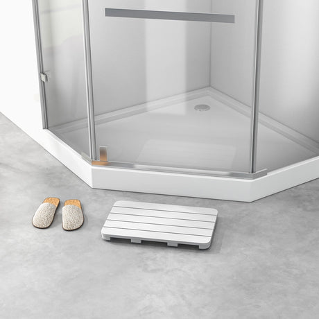 Waterproof HIPS Spa Shower Mat for Bathroom with Non Slip Foot Pads-White