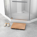 Waterproof HIPS Bath Spa Shower Mat with Non Slip Foot Pads-Brown
