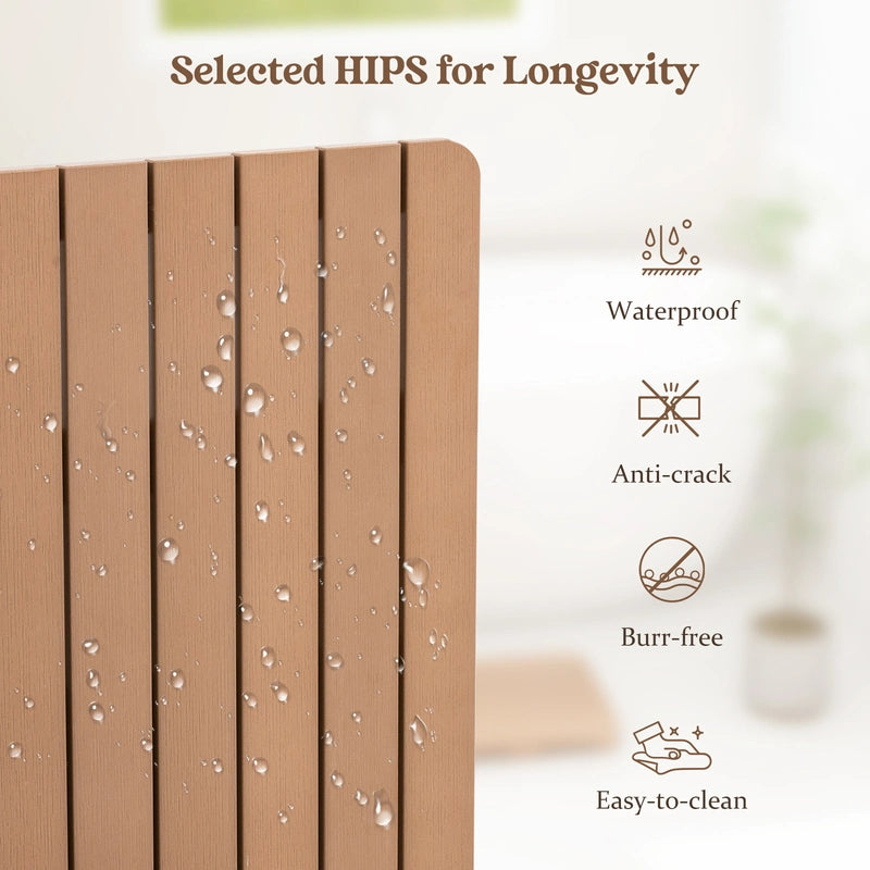 Waterproof HIPS Spa Shower Mat for Bathroom with Non Slip Foot Pads-Brown