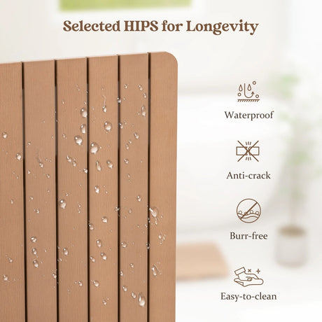 Waterproof HIPS Spa Shower Mat for Bathroom with Non Slip Foot Pads-Brown