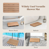Waterproof HIPS Spa Shower Mat for Bathroom with Non Slip Foot Pads-Brown