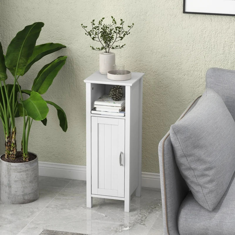 Adjustable Floor Storage Cabinet with Single Door for Bathroom