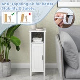 Adjustable Floor Storage Cabinet with Single Door for Bathroom