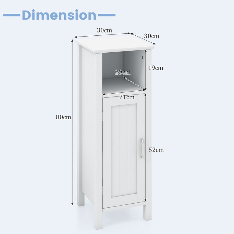 Adjustable Floor Storage Cabinet with Single Door for Bathroom