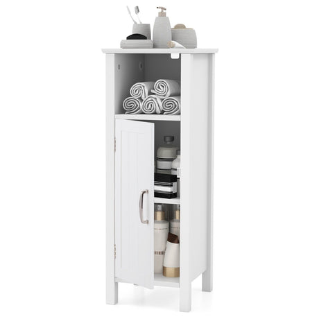 Adjustable Floor Storage Cabinet with Single Door for Bathroom