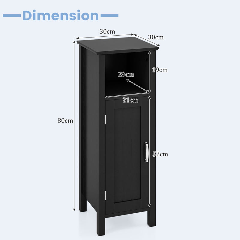 Bathroom Storage Organizer with 2-Tier Cabinet-Black