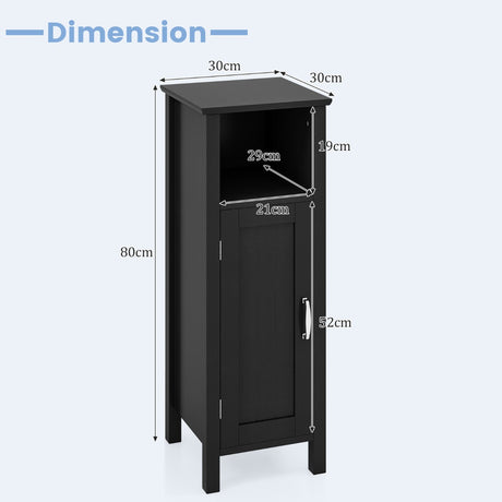 Bathroom Storage Organizer with 2-Tier Cabinet-Black