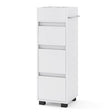 Bathroom Floor Cabinet with 3 Drawers, 4 Top Dividers and 1 Towel Rack-White