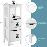 Freestanding Storage Cabinet with 2 Removable Drawers for Bathroom-White