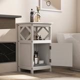 Single Door Storage Cabinet with Open Compartment for Home Living