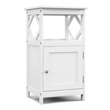 Single Door Storage Cabinet with Open Compartment for Home Living