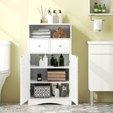 Bathroom Floor Cabinet with 2 Doors and 2 Adjustable Shelves for Bathroom-White