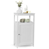 Bathroom Floor Cabinet with Adjustable Shelf-White