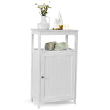 Bathroom Floor Cabinet with Adjustable Shelf-White