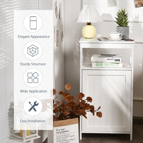 Bathroom Floor Cabinet with Adjustable Shelf-White