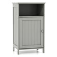 Bathroom Freestanding  Adjustable Shelf Floor Storage Cabinet-Gray