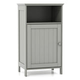 Bathroom Freestanding  Adjustable Shelf Floor Storage Cabinet-Gray