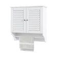 Bathroom Medicine Cabinet with Height Adjustable Shelf and Towels Bar
