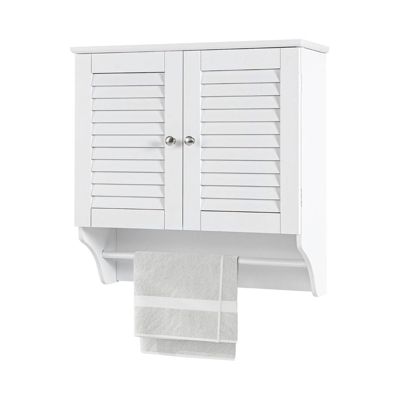 Bathroom Medicine Cabinet with Height Adjustable Shelf and Towels Bar