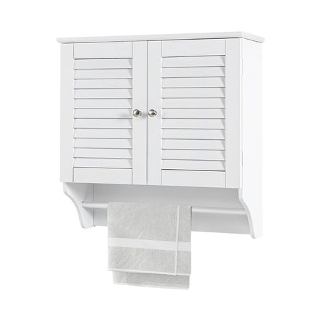 Bathroom Medicine Cabinet with Height Adjustable Shelf and Towels Bar