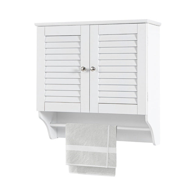 Bathroom Medicine Cabinet with Height Adjustable Shelf and Towels Bar