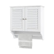 Bathroom Medicine Cabinet with Height Adjustable Shelf and Towels Bar