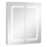 60 x 70 cm Bathroom Medicine Cabinet with LED Lighted, 2 Outlets and Adjustable Storage Shelves