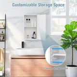 Bathroom Medicine Cabinet with Mirror and Adjustable Shelf-White