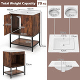 Bathroom Vanity Unit with Basin and Ceramic Sink-Brown