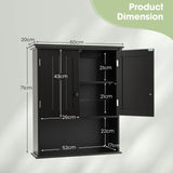 Multi-Purpose Wall Cabinet Storage with 2-Door for Bathroom-Black