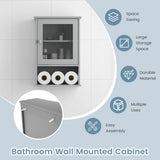 Bathroom Wall Mounted Adjustable Hanging Storage Medicine Cabinet-Gray