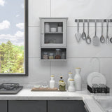 Bathroom Wall Mounted Adjustable Hanging Storage Medicine Cabinet-Gray
