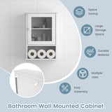 Bathroom Wall Mounted Storage Cupboard with Single Door-White