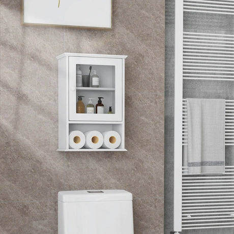 Bathroom Wall Mounted Storage Cupboard with Single Door-White
