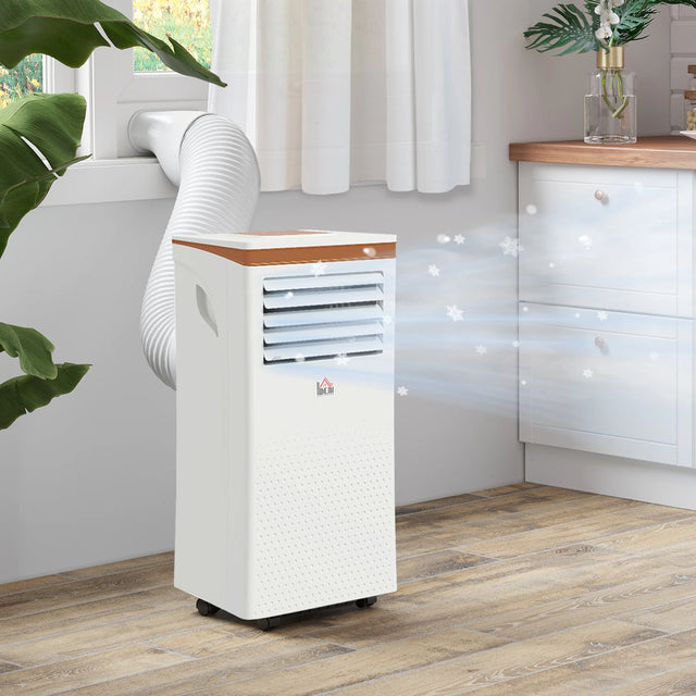 HOMCOM 9000 BTU Air Conditioning Unit, 3-in-1 Portable Air Conditioner, Dehumidifier, Cooling Fan with Remote, LED Display, 2 Speeds, 24H Timer, Window Venting Kit, 28m2