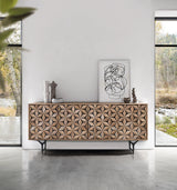 Giner and Colomer  Mango Wood Sideboard With Metal Accents