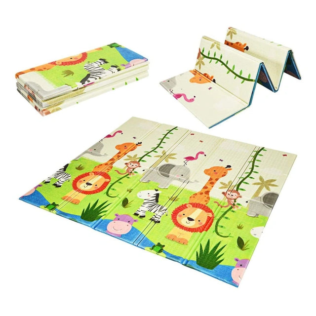 Baby crawling mat play mat foldable baby mat double-sided play carpet green
